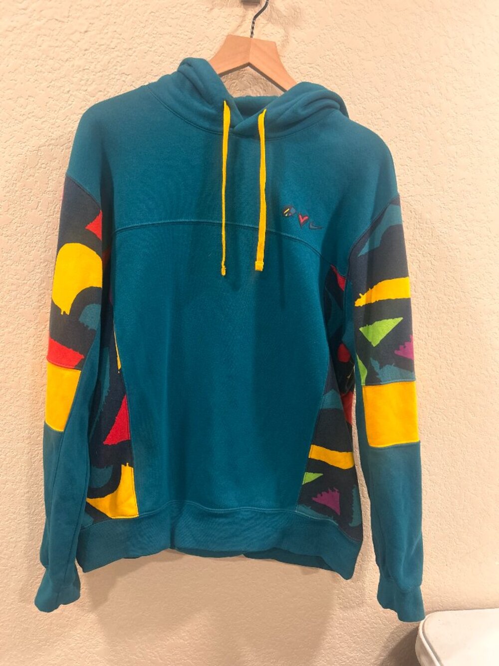 Nike Peace Love Swoosh Pullover Sweatshirt Color Block Blue Size Men's Large